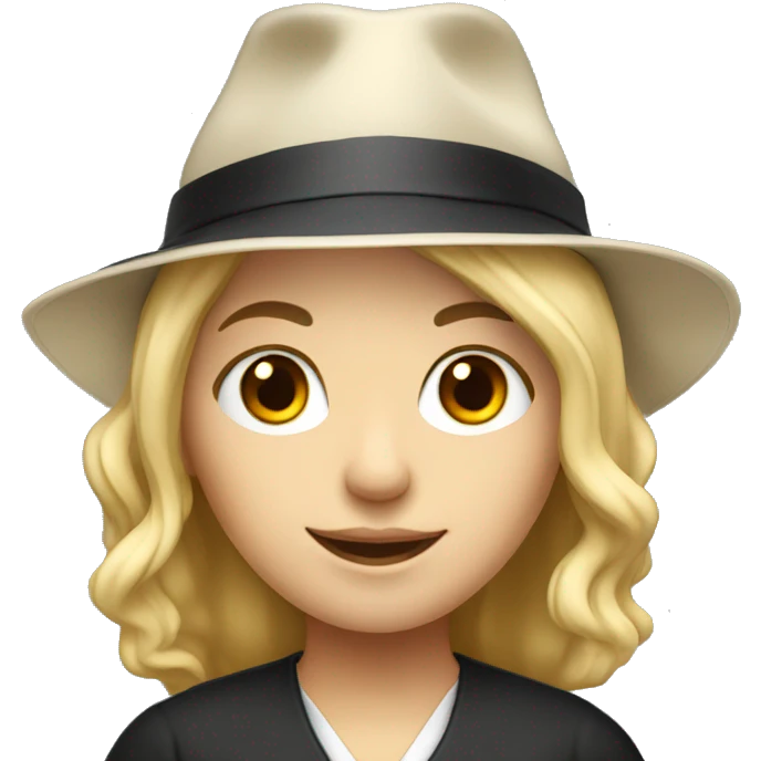White skin female student with blond hair and phd hat emoji