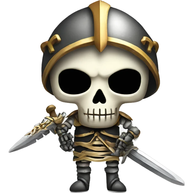 a skeleton with a armor and a sword emoji