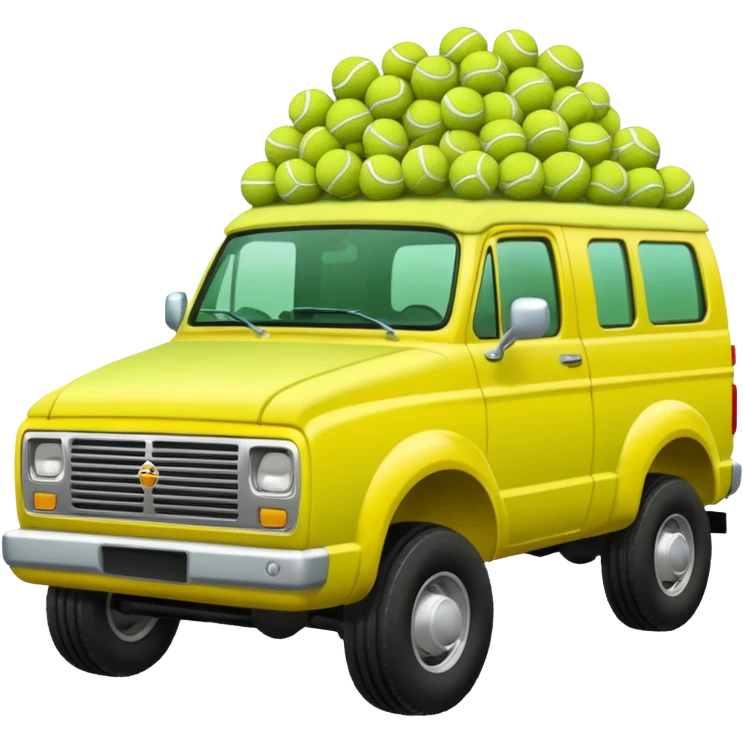 squatted truck antenna tennis balls emoji