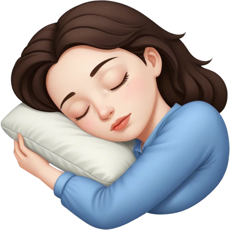 Brunette girl sleepin emoji