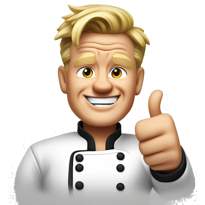 gordon ramsey giving thumbs up, photo realistic emoji