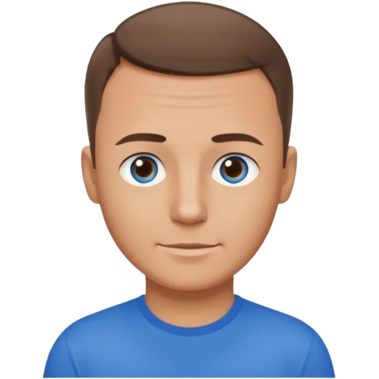 dad with very short shaved brown hair and blue eyes emoji emoji
