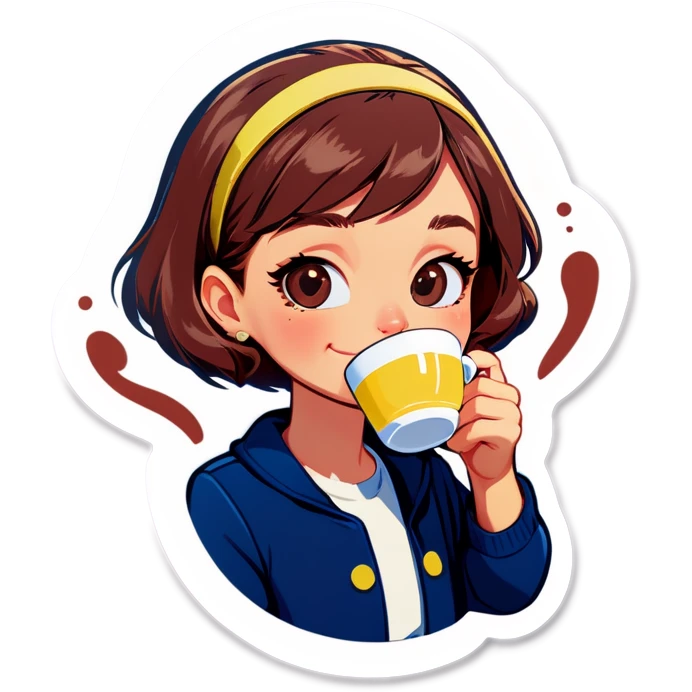 Sipping tea emoji