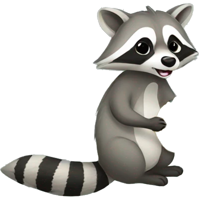 Raccoon eating pineapple emoji