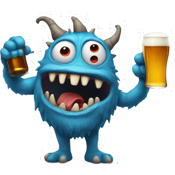 Monster with a beer  emoji