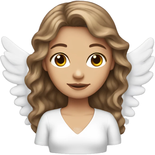 angel white girl with brown hair emoji