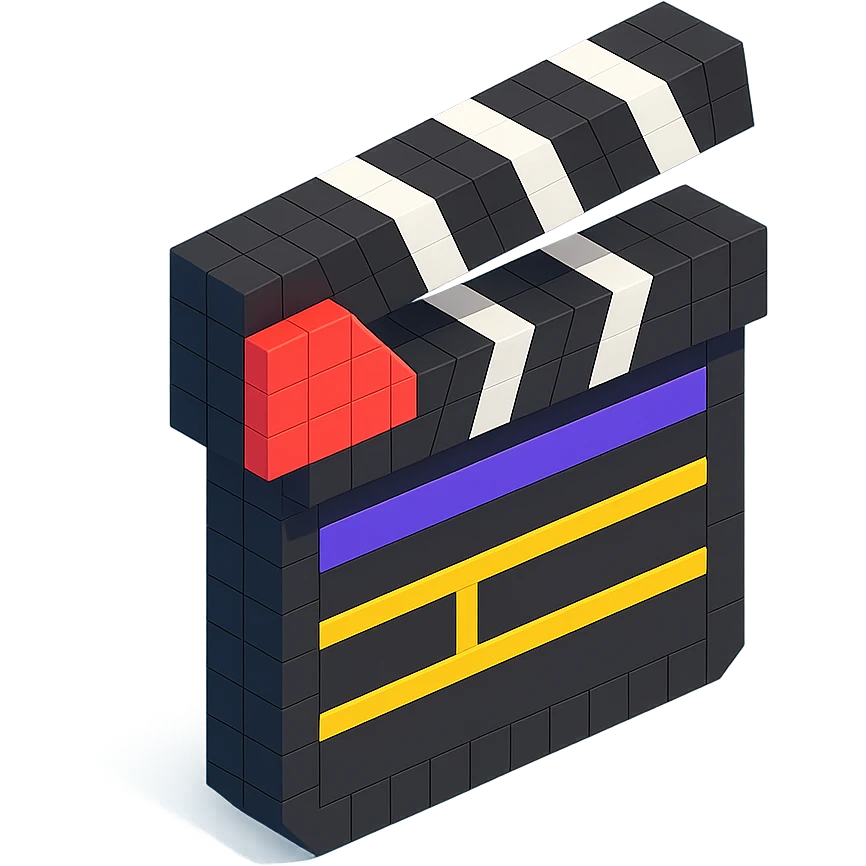 movie clapperboard, closed position, isometric view emoji