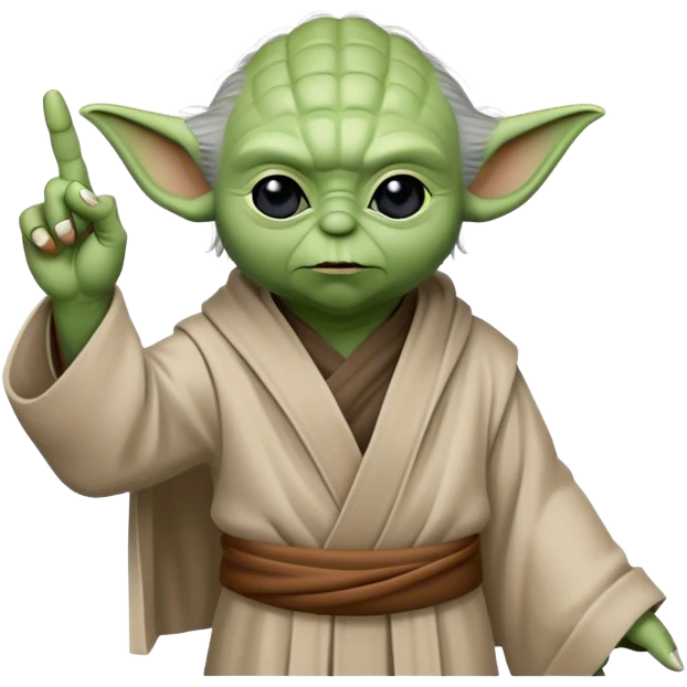 yoda holding up middle finger on one hand emoji