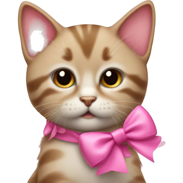 A kitten with a pink bow being sassy  emoji