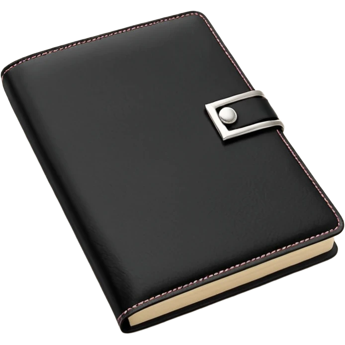  Розовый блокнот с черной ручкой  emoji