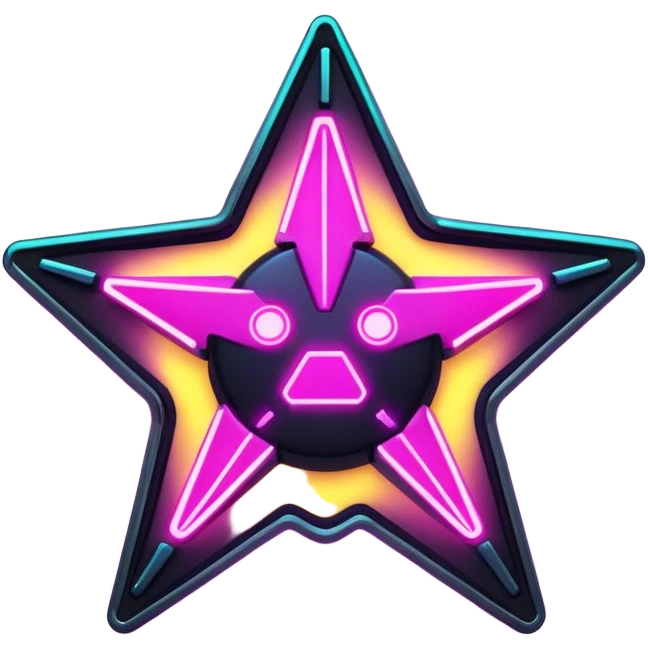 neon cyberpunk style star emoji