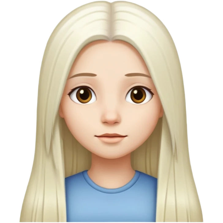 girl with long white  straight hair  emoji