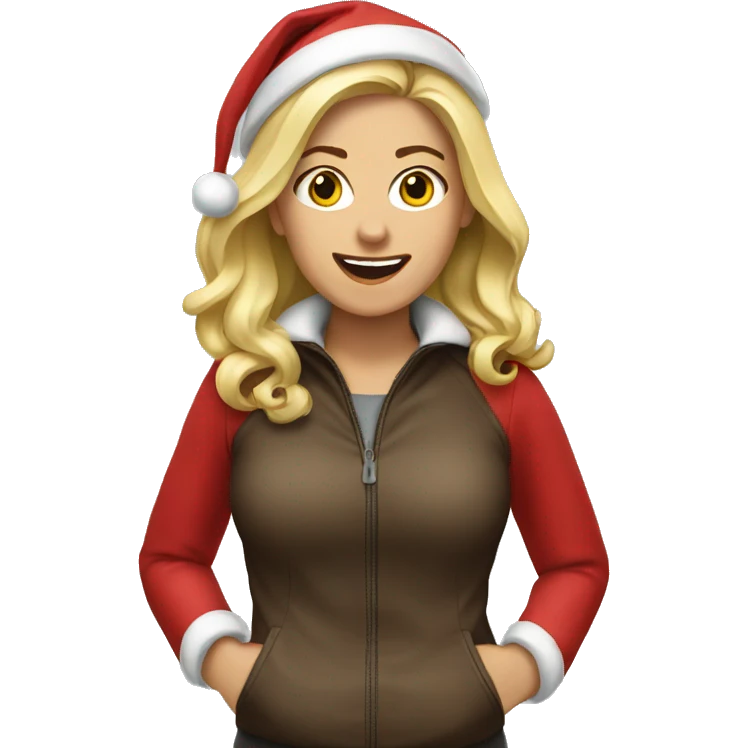 woman run santa blonde emoji