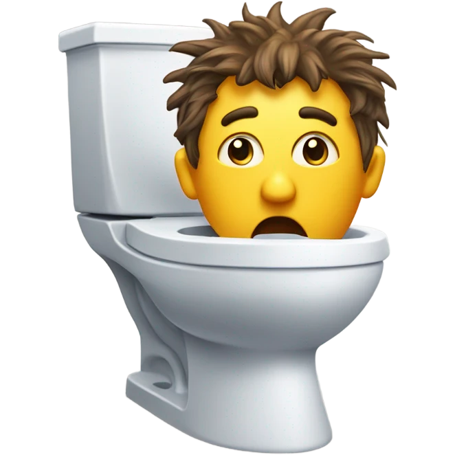 Generate a head sticking out of a toilet emoji