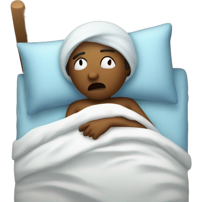 Sick in bed emoji