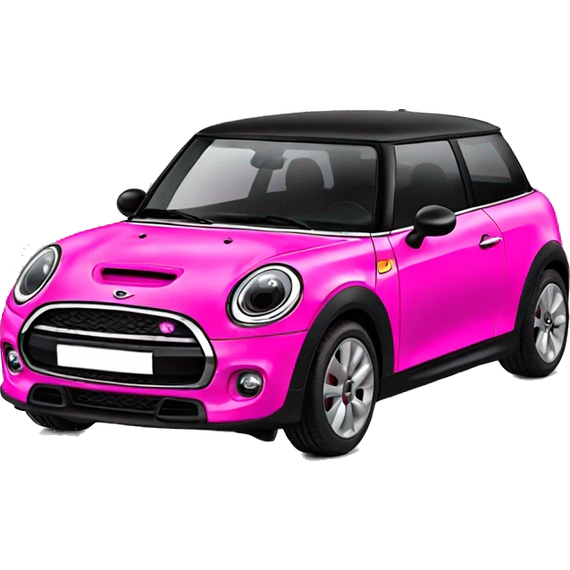 black mini cooper se hot pink emoji