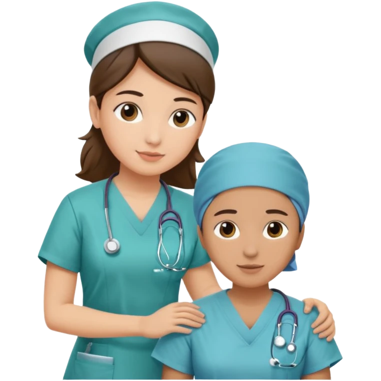 A nurse attending to a patient at the hospital emoji