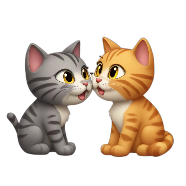 Two cats kissing  emoji