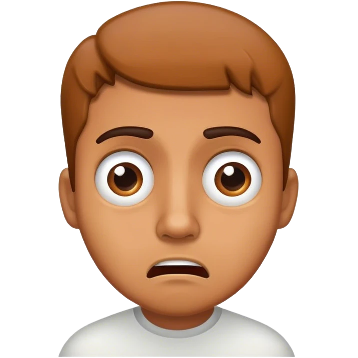 Scared caramel brown Latino man emoji