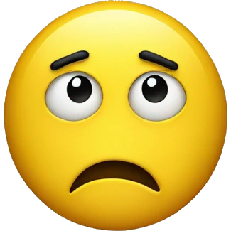 A yellow really concerned face  emoji