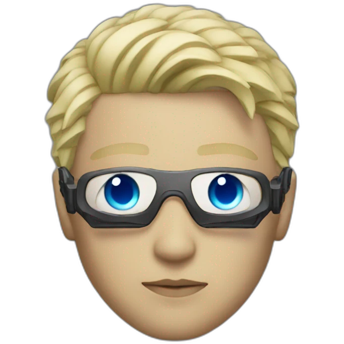 Blond cyberpunk man blue eyes emoji