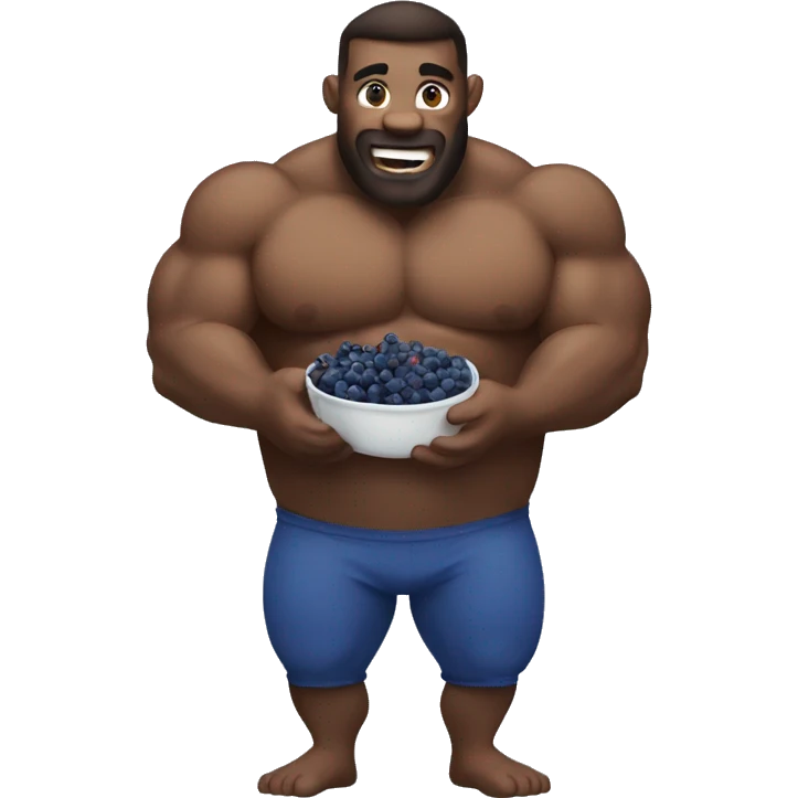 Buff guys eating blueberries  emoji