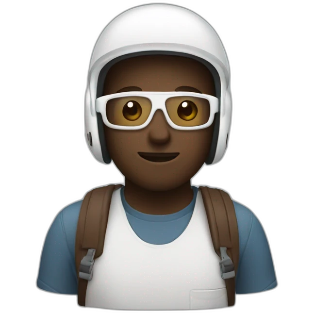 programmer with white helmet con chocolate emoji
