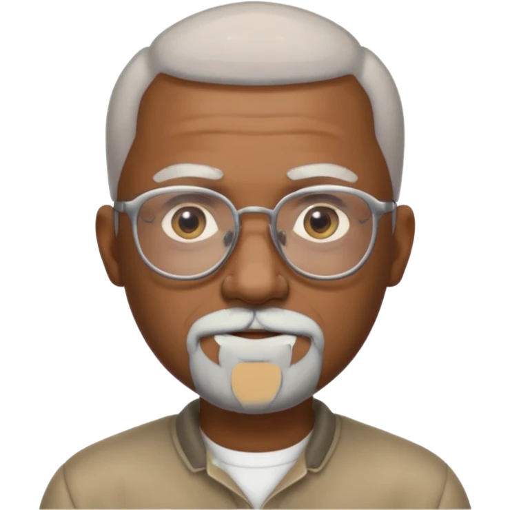 bald headed silver beard black man glasses emoji