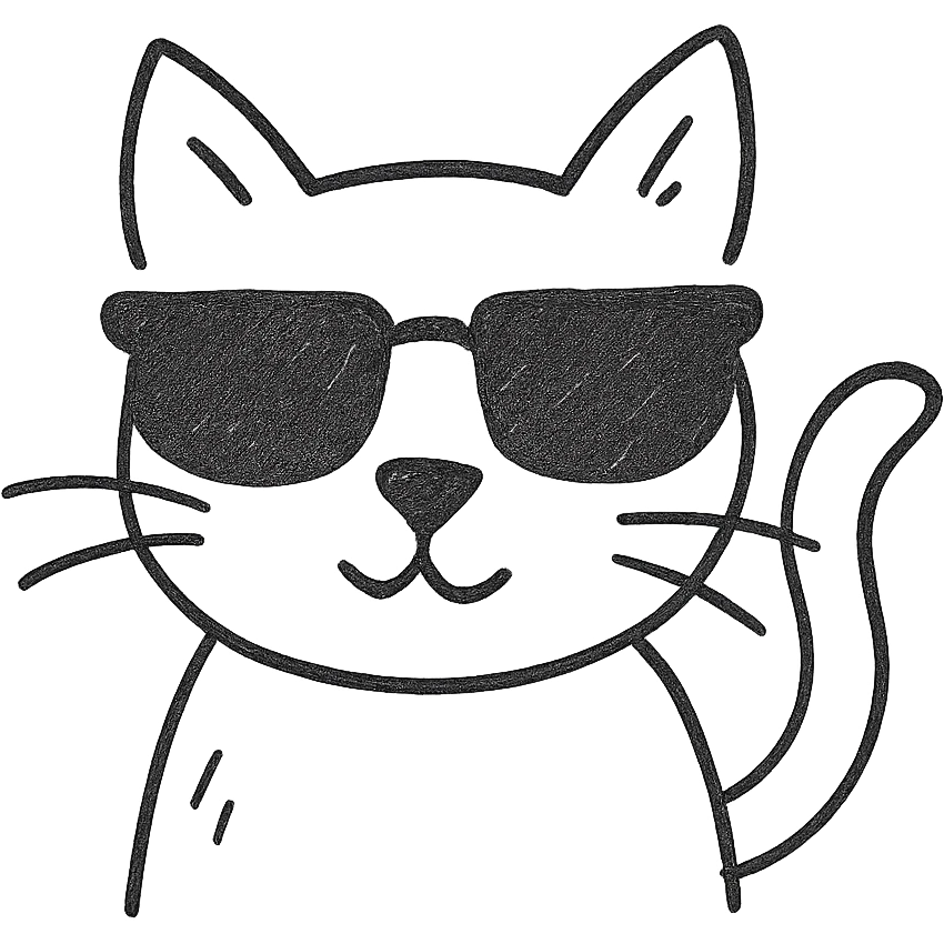 A cat wearing sunglasses emoji