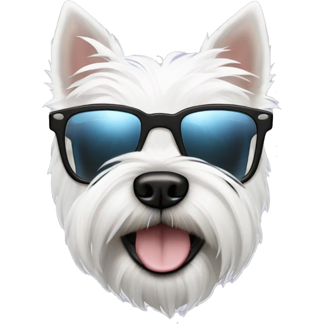 west highland white terrier with black glasses emoji