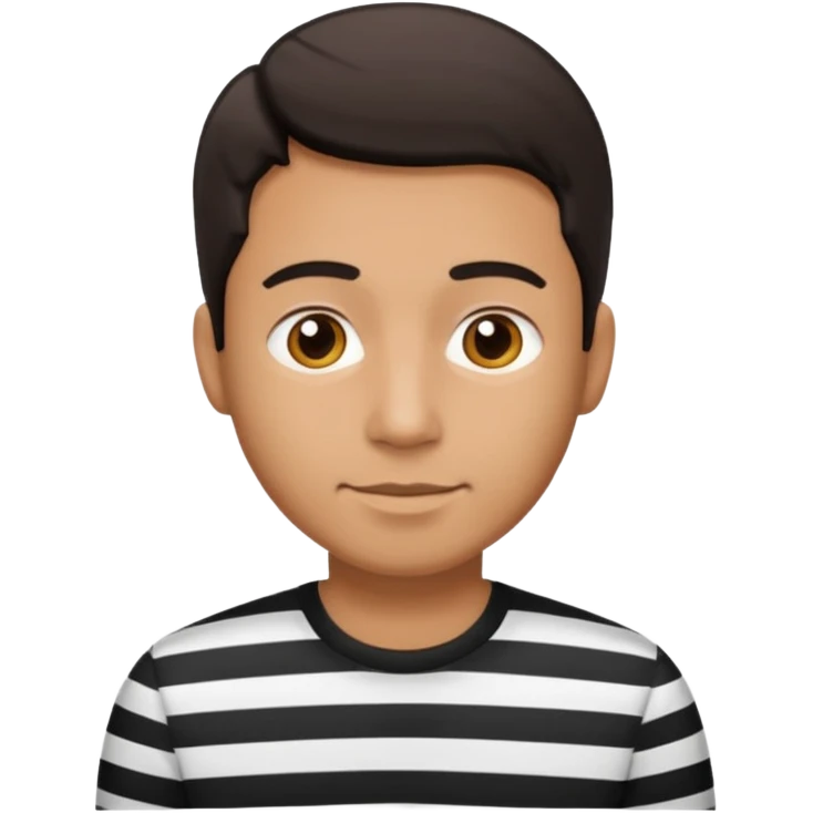 Man with black Striped Shirt not t shirt emoji