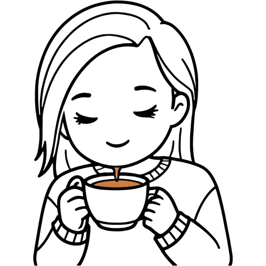 Girl drinking coffe emoji
