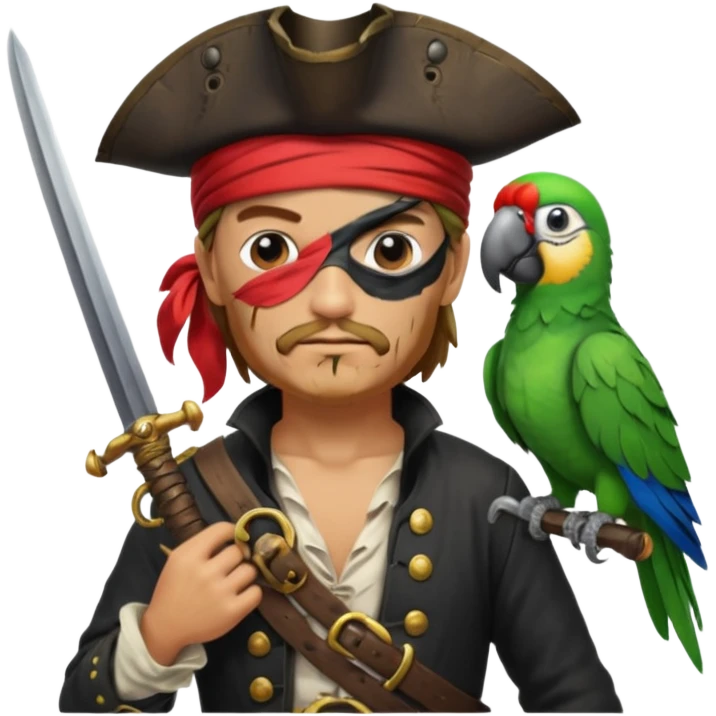 pirate and parrot emoji