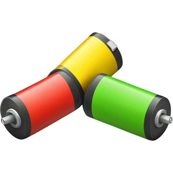 green battery red battery and yellow battery emoji