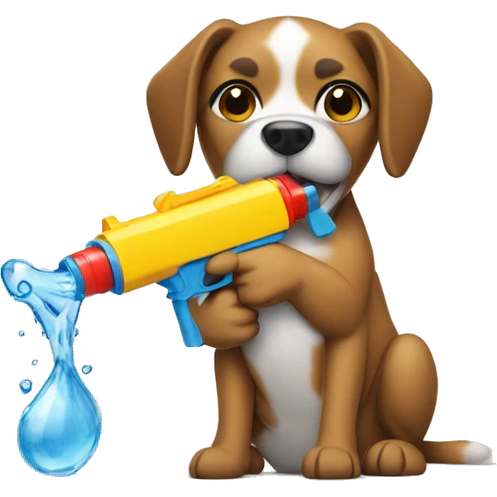 Dog with water gun  emoji