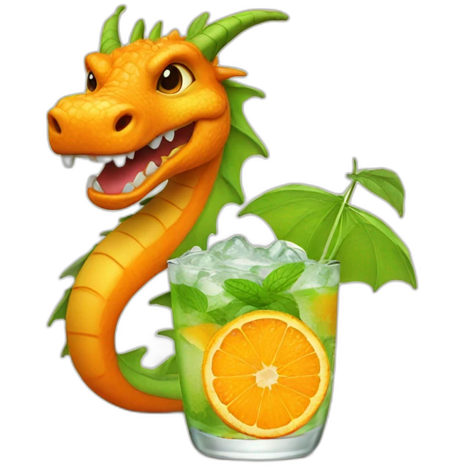 orange dragon with mojito emoji