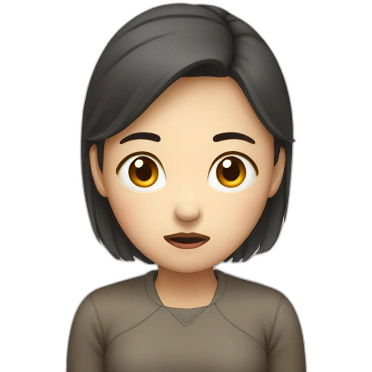 woman worried_ Korean american emoji