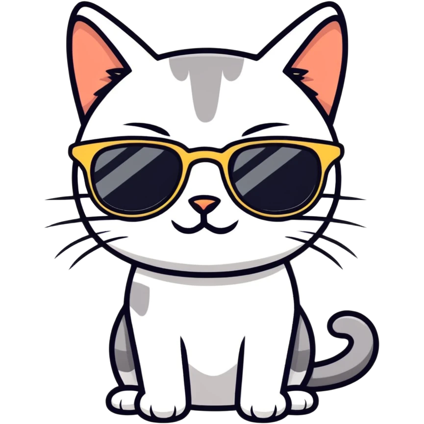 Cat with sunglasses emoji