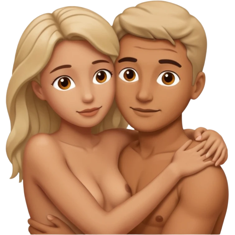 a naked man and a naked woman doing sex emoji