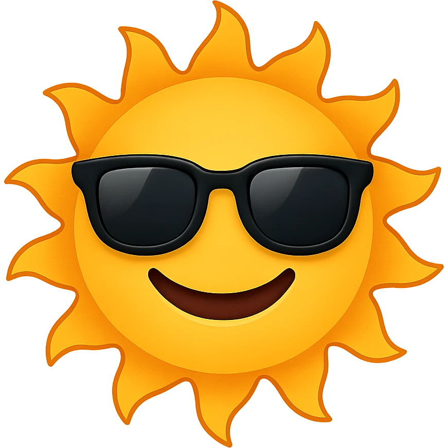 smiling sun with sunglasses emoji