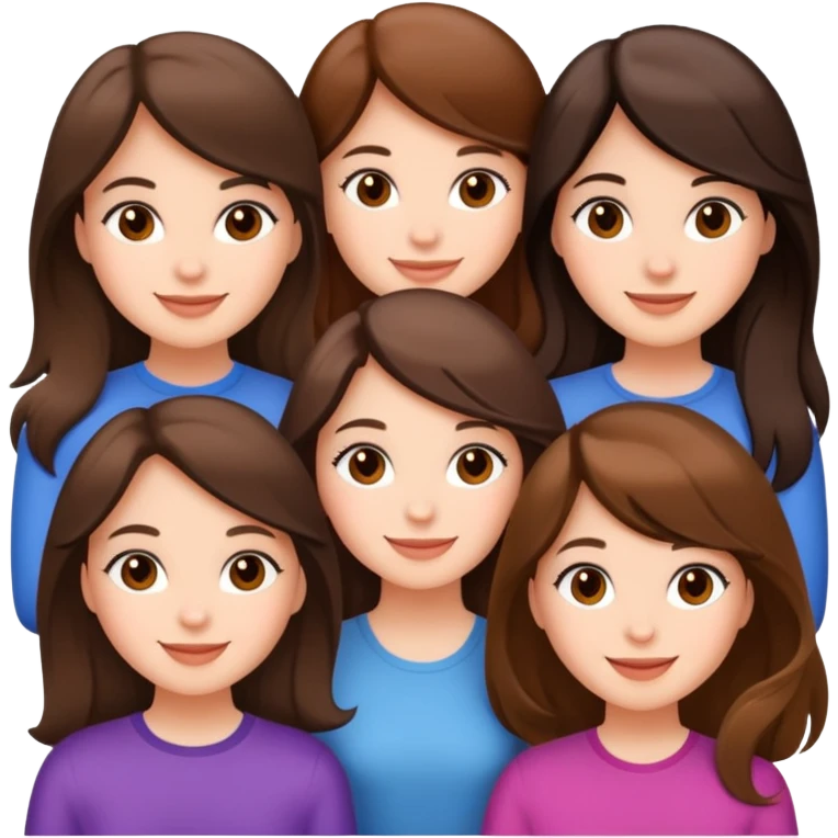5 happy girls brunette friends  emoji