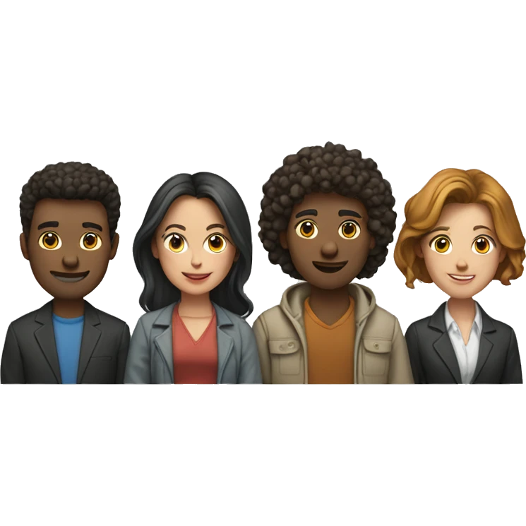 team of people, four people, two men and two women emoji