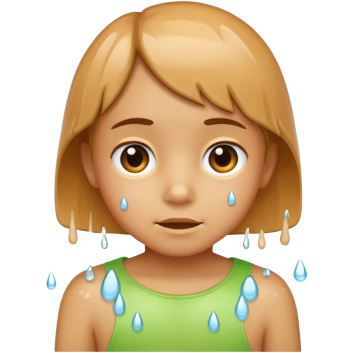 a child with wet cardboard skin tone emoji