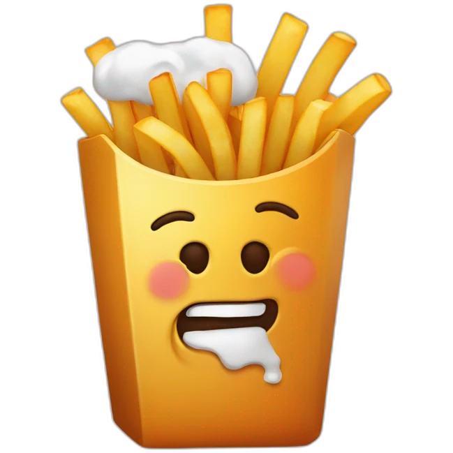 fries drinking beer emoji
