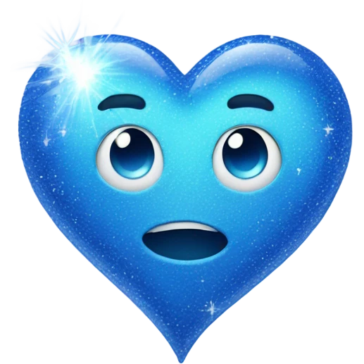 Blue heart with sparkles emoji