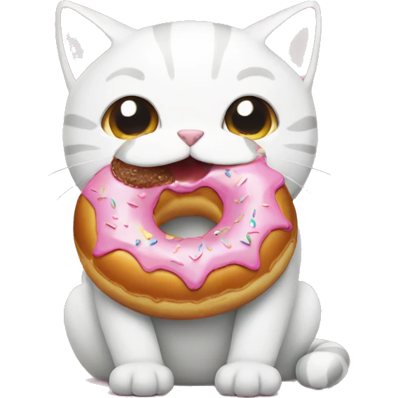 cat eating donut emoji