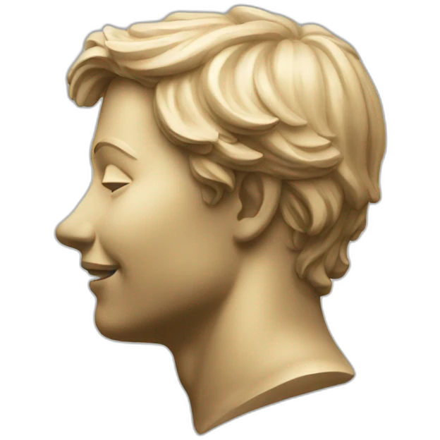 statue face side view smile emoji