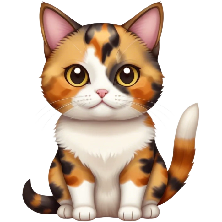 Tortie munchkin cat sitting emoji