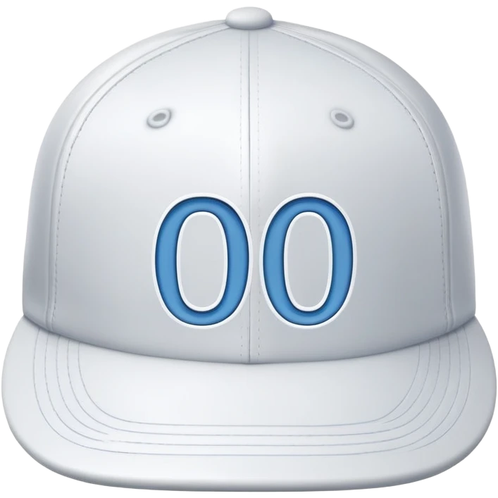 white cap with number “0” on it emoji