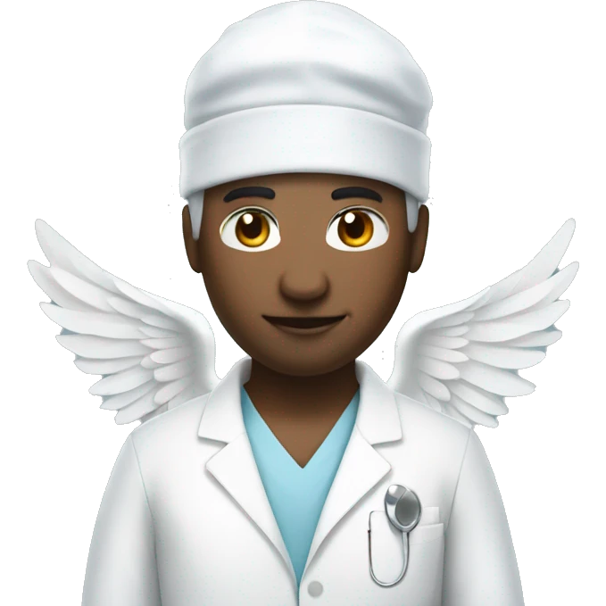 a surgeon dressed as a white swan with wings emoji